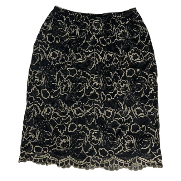 Clio Vintage Black Gold Shimmer Lace Skirt Vintage S Gothic Fairycore Holiday - Picture 2 of 4